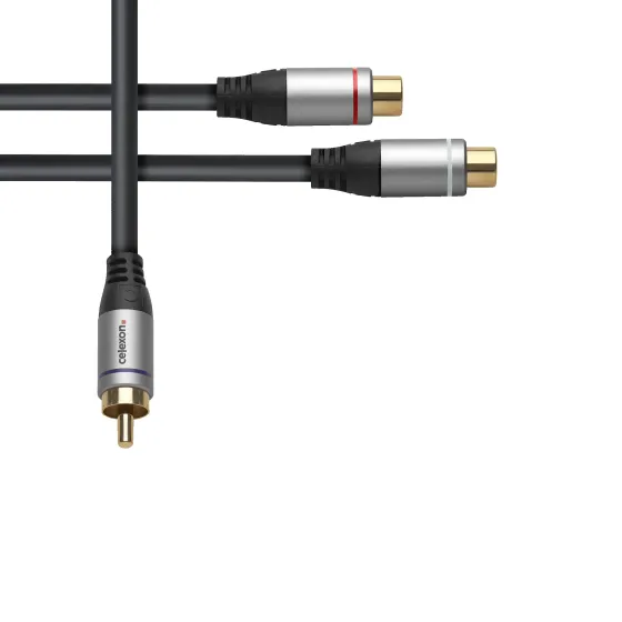 Adaptateur audio RCA vers 2x RCA M/F celexon PRO 0,25 m