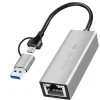 Adaptateur LogiLink USB-a/C vers Ethernet 2,5G, argenté