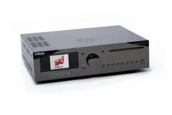 Block CVR-200 Récepteur stéréo Blu-ray avec 2 sorties audio 100 W pour le streaming et la lecture vidéo, couleur noir chrome