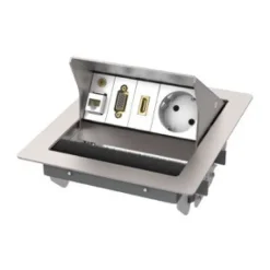 Boîtier de table Kindermann CableStandard² double version acier inoxydable brossé