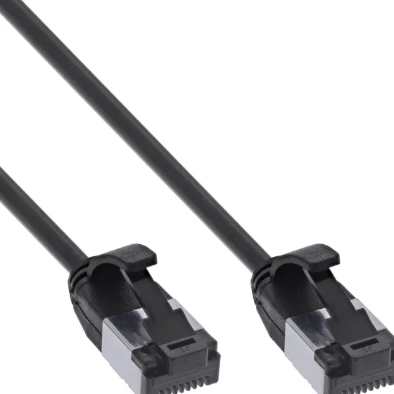 Câble ethernet Cat.8.1 InLine patch slim, U/FTP, TPE sans halogène, noir, 3m