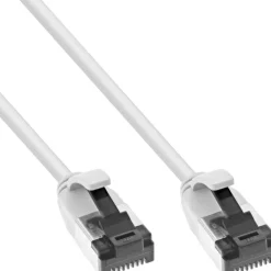 Câble ethernet Cat.8.1 InLine patch slim, U/FTP, TPE sans halogène, blanc, 5m
