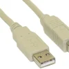 Câble InLine USB 2.0, Type A - Type B, beige, 1,8m
