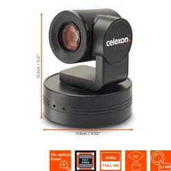 celexon VK1080 Caméra PTZ, 1920 x 1080 Full HD, 2,1 MP, 30 fps, 72°
