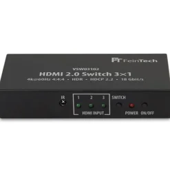 Commutateur FeinTech VSW03102 HDMI 3 In 1 Out | 4K 60Hz | Commutation automatique