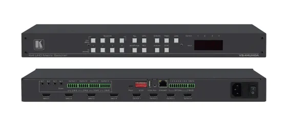 Commutateur matriciel 4x4 Kramer VS-44UHDA pour 4K60 4:2:0 HDMI avec entrée et sortie audio