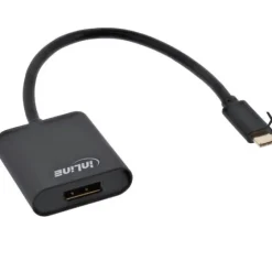 Convertisseur InLine USB type-C mâle vers DisplayPort femelle (ancien DP), 4K2K, 0,2 m, noir