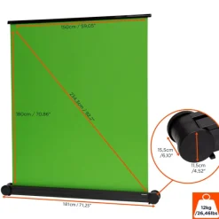 Écran à fond vert celexon mobile Chroma Key Green 150 x 180 cm