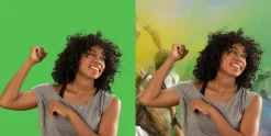 Écran à fond vert manuel celexon Chroma Key 200 x 190 cm