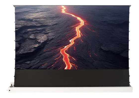 Écran de projection de sol motorisé celexon HomeCinema Plus à Haut Contraste 288 x 162 cm, 120" - CLR UST, blanc