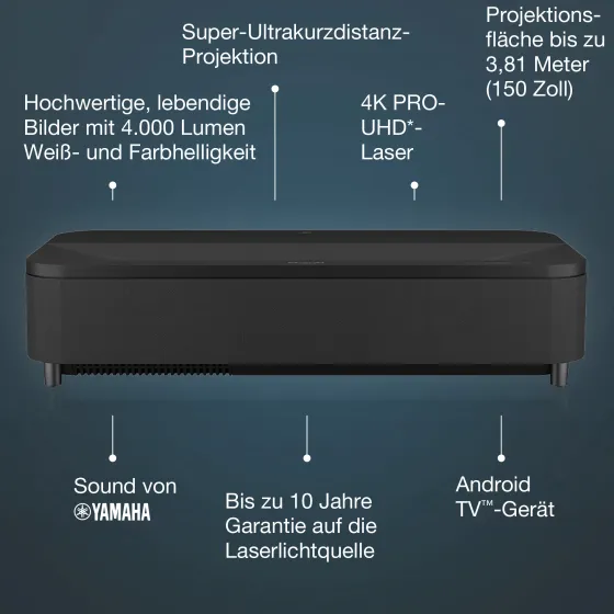 Epson EH-LS800B Vidéoprojecteur, 3840 x 2160 4K UHD, 4000 Lumen
