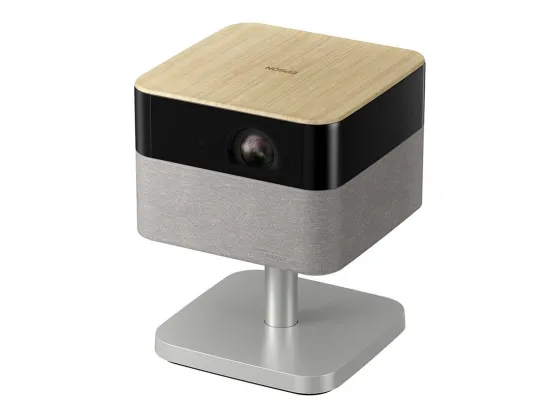 Epson Lifestudio Flex EF-72 vidéoprojecteur intelligent 4K portable avec son Bose, Google TV et support réglable, chêne