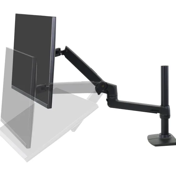 Ergotron Bras pour écran LX avec colonne haute, support de table | Taille de l'écran : 34 pouces | noir mat