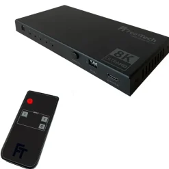 FeinTech SW212 Commutateur HDMI 2.1 2 entrées 1 sortie avec extracteur audio (Toslink et AUX)