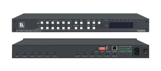 Grille de commutation HDMI Kramer VS-66H2 6x6 4K HDR HDCP 2.2 avec commutation audio numérique