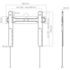 Hagor BL Superslim 400 - Support mural rigide - 32-55
