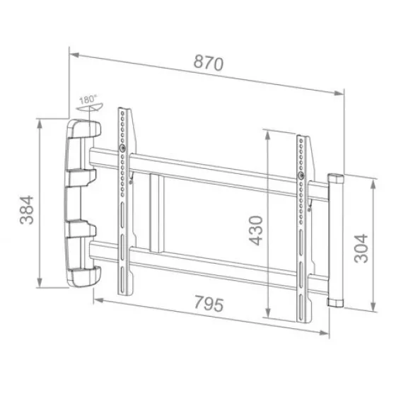 Hagor BL Swingmount L - Support mural pivotant à 180° pour écrans de 32-70" | max. VESA 600x400 | charge utile 40kg