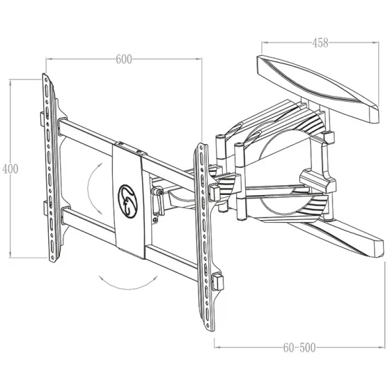 Hagor BrackIT L HD Support mural inclinable et pivotant pour 32 - 55" | 81 - 140 cm, max. VESA 600 x 400 mm