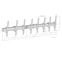 Hagor CPS W4P - Support mural Menuboard pour 4x 46-65