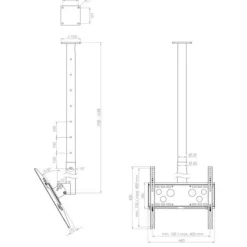 Hagor HA DH 900 - 1600 S - Support plafond pour écran simple - 32-50