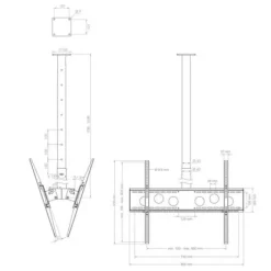 Hagor HA DH Duo L - Support plafond dos-à-dos pour écran - 55-75