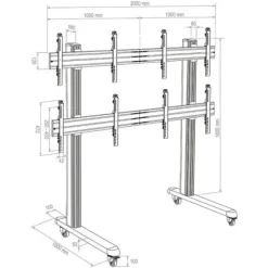 Hagor HA-VWT - Chariot pour mur d'images 2x2 - 46-55