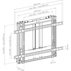 Hagor HP Counterbalanced Wall - Support mural réglable manuellement en continu - 55-75