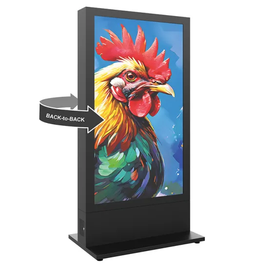 Hagor HP Kiosk 75" FS - Borne B2B d'intérieur pour deux écrans, dos à dos | format portrait | taille de l'écran : 2 × 75″