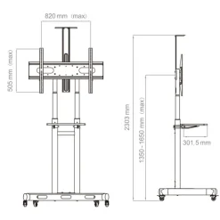 Hagor HP Twin Stand HD - Système de support, au choix mobile ou stationnaire pour écrans 55 - 84