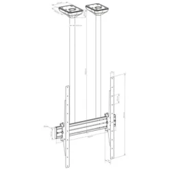 Hagor PLD Single HD Portrait - Support plafond pour charges lourdes - 75-100