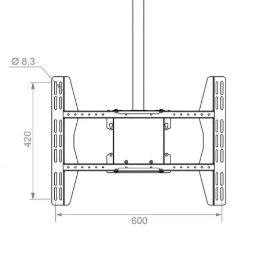Hagor PLD Support de plafond simple 49 - 65" | 124 - 165 cm diagonale d'écran, VESA max.600x600