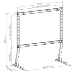 Hagor Support pour tablette BL XXL Support de table pour écrans de 75 à 86 pouces de diagonale