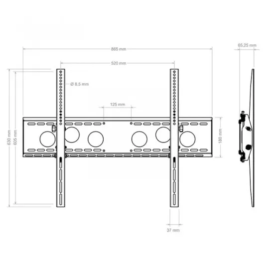 Hagor WH 85 T-HD supports muraux inclinables (Heavy Duty) pour écrans à partir de 55 - 110″ / max. VESA 800 x 600 mm