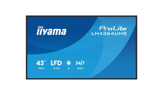iiyama Écran d'affichage numérique ProLite LH4364UHS-B1AG 4K UHD 43 pouces avec options avancées de contrôle et de connectivité
