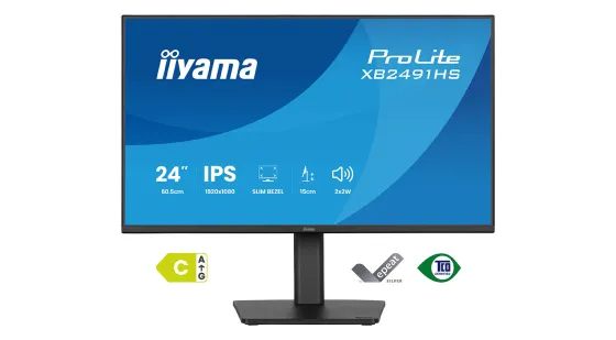 iiyama Écran ProLite XB2491H-B1 de 24 pouces doté d'une dalle IPS, d'un taux de rafraîchissement de 120 Hz et de bords fins sur les quatre côtés