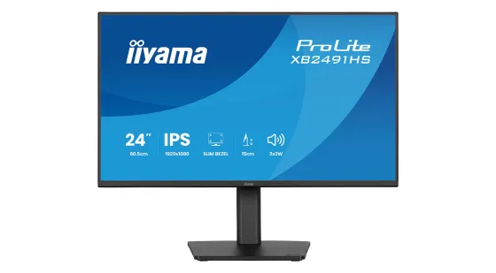 iiyama Écran ProLite XB2491H-B1 de 24 pouces doté d'une dalle IPS, d'un taux de rafraîchissement de 120 Hz et de bords fins sur les quatre côtés