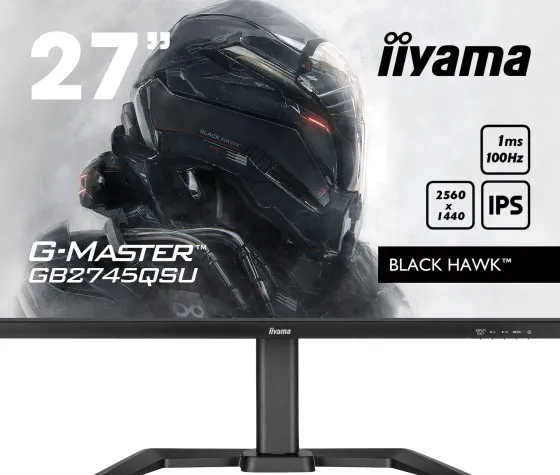 iiyama G-MASTER GB2745QSU-B2 27" IPS Moniteur, 2560 x 1440 QHD / WQHD, 100Hz, 1ms