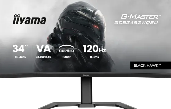 iiyama G-MASTER GCB3482WQSU-B1 Écran Gaming Curvé 34 pouces avec une fréquence de rafraîchissement de 120Hz et un temps de réponse de 0.6 ms
