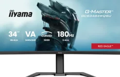 iiyama G-MASTER GCB3484WQSU-B1 Écran incurvé 34" Gaming Red Eagle avec taux de rafraîchissement de 180Hz & temps de réponse de 0,4 ms