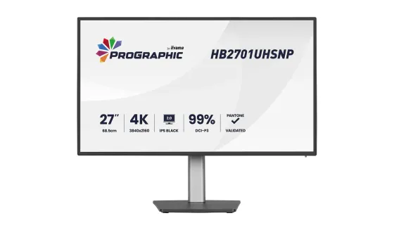 iiyama HB2701 Moniteur ProGraphic 27 pouces 4K UHD pour les concepteurs, les photographes et les créateurs de contenu