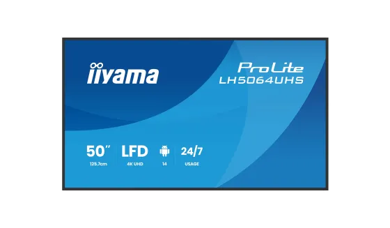 iiyama ProLite LH5064UHS-B1AG Écran d'affichage numérique 4K UHD 50 pouces avec options avancées de contrôle et de connectivité