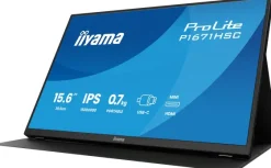 iiyama ProLite P1671HSC-B1 moniteur IPS Full HD 16 pouces avec station d'accueil USB-C, haut-parleurs intégrés et housse en cuir