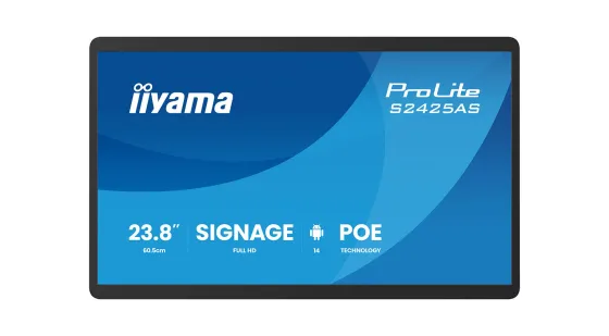 iiyama ProLite S2425AS-B1P Écran d'affichage professionnel petit format 24 pouces, optimisé par le système de gestion de contenu intégré iiSignage².