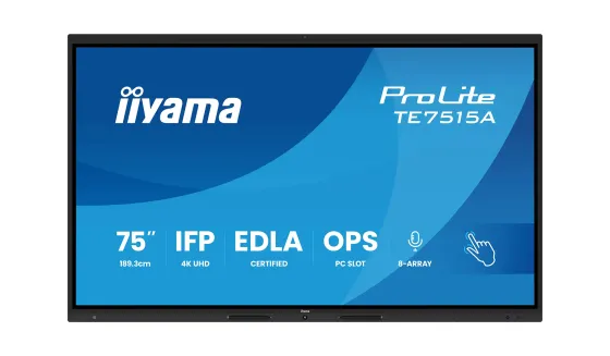 iiyama ProLite TE7515A-B1AG écran interactif 75 pouces 4K UHD certifié Google EDLA