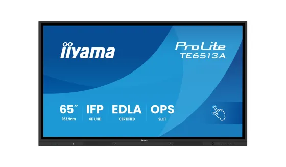 iiyama ProLite TE6513A-B2AG Écran interactif de 65 pouces certifié Google EDLA, pour une intégration et une collaboration fluides