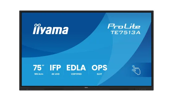 iiyama ProLite TE7513A-B2AG Écran interactif de 75 pouces certifié Google EDLA, pour une intégration et une collaboration fluides
