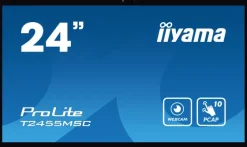 iiyama ProLite T2455MSC-B1 moniteur PCAP multitactile 10 points de 24 pouces avec webcam intégrée et support flexible