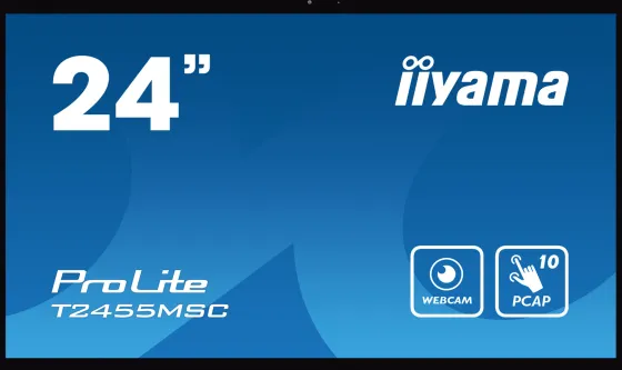 iiyama ProLite T2455MSC-B1 moniteur PCAP multitactile 10 points de 24 pouces avec webcam intégrée et support flexible