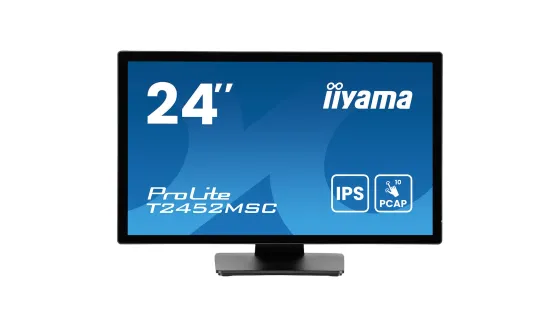 iiyama ProLite T2452MSC-B1AG Moniteur PCAP 10 points multi-touch de 24 pouces avec verre bord à bord et revêtement antireflet