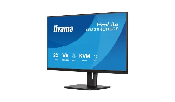 iiyama ProLite XB3294UHSCP-B1 Écran VA 4K 32 pouces avec USB-C (95 W), commutateur KVM et PiP/PbP